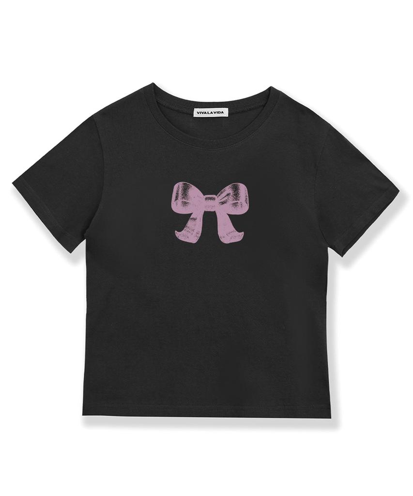 Bibalabida Ribbon Crop Short Sleeve T-Shirt