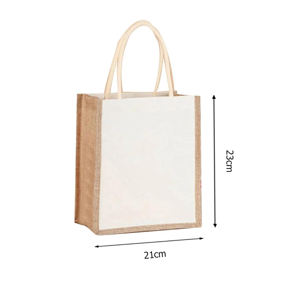 Jute Tragetasche Einkaufstasche Damen Wiederverwendbar Lebensmittel Große Kapazität Aufbewahrungstasche Mode Damen Handtasche Hochzeit Geburtstagsgeschenktasche