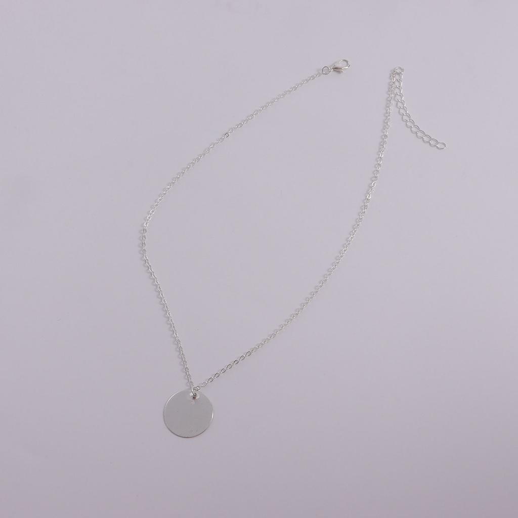 Simple Geometric Smooth Disc Pendant Necklace Female, Popular Geometric Temperament Fashion Item