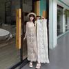 Summer Dress Heavy Industry Knitting Fringe Design Retro Hollow Knitting Stacked Vest Skirt Hook Flower