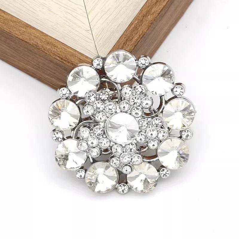 1pcs Rhinestone Buttons for Fur Coat Cardigan Rhinestone for Needlework Collar Sewing Embellishment Replace Metal Buckle