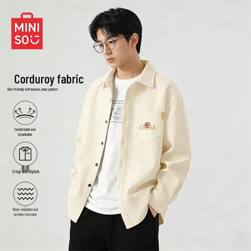 MINISO Men s Corduroy Loose Fit Shirt Jacket XL