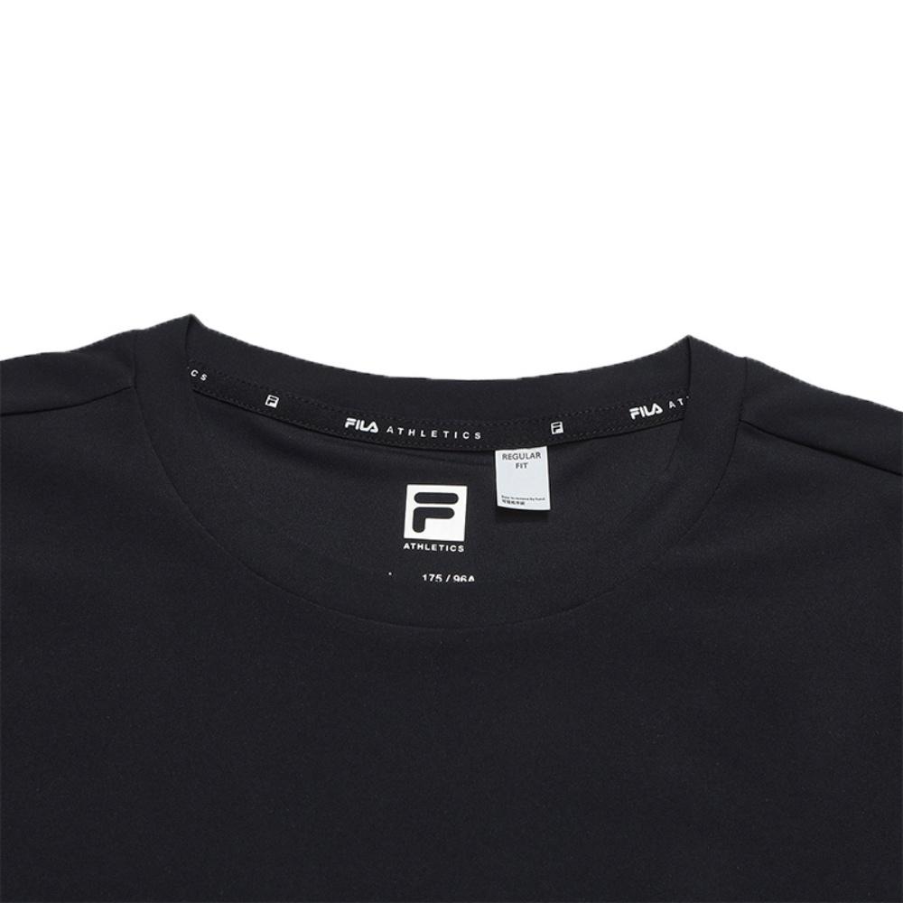 FILA Fitness Simple Sports Training Comfortable Versatile Breathable Knitted Short Sleeve T-Shirt Men Tops Deep-Black A11M621109FBK