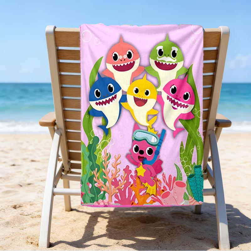 Ultra-Soft Beach Towel with Shark Theme,Ideal for Pool - Camping, Diving - Perfect Travel Essential, Vibrant Beach Towel.