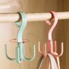 1PC Creative Multifunctional Rotatable Four Claw Hooks Coat Hanging Bags Scarf Wardrobe Storage Hangers Doorway Hangers Bags