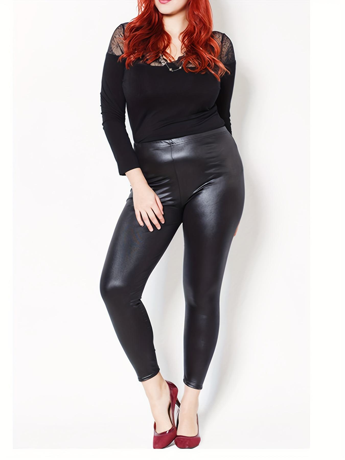 

Элегантные женские узкие кожаные брюки европейского и американского образца черного цвета с высокой талией, с эластичной и дышащей конструкцией, идеально подходят для больших размеров. L