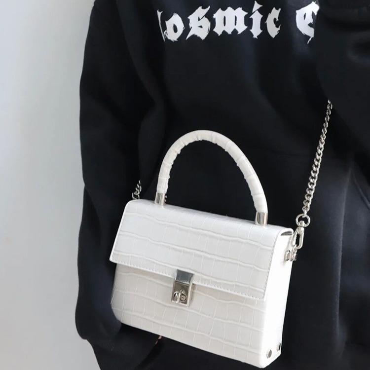 Summer Crocodile Pattern Handbag for Women Fashion Trend Crossbody Bag for Women High-end Chain Shoulder Strap Small Square Bag