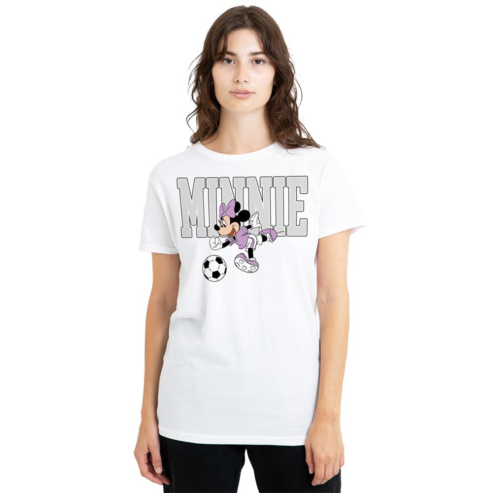 Disney Womens/Ladies Football Kick Minnie Mouse T-Shirt