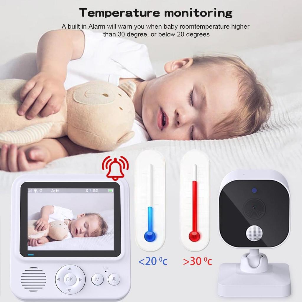 2.8" 720P Baby Monitor with Two-Way Intercom