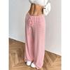 Women's Clothing, New Styles, Casual Pants, Striped, Solid Color, Elastic, Drawstring, Cotton, Straight Leg Pants