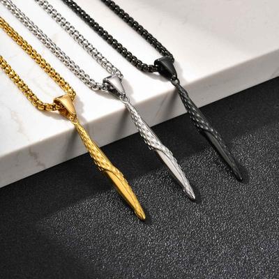 Vnox Hammered Bar Pendant Necklace for Men Women, Black Silver Gold Color Stainless Steel Box Chain Minimalist Jewelry Gifts