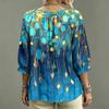 Women's Casual Printed V-Neck Ruffle Tie Blouse