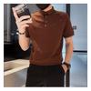 Minimalist Design POLO Letter Short Sleeved Lapel Summer New Item Niche Solid Color Versatile Men's Top