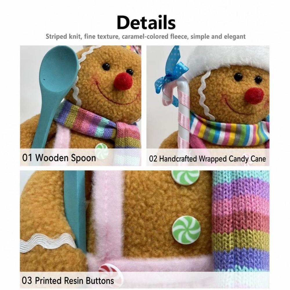 Stretch Legs Gingerbread Man Plush Ornament Biscuit Man Christmas Decor Desktop Decoration
