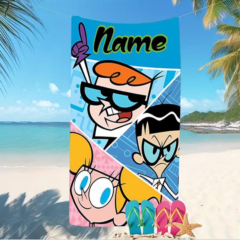 Customizable personalized beach towels Dexter's Laboratory themed designs.Suitable for the beach, yoga, sports;ideal as beach accessories