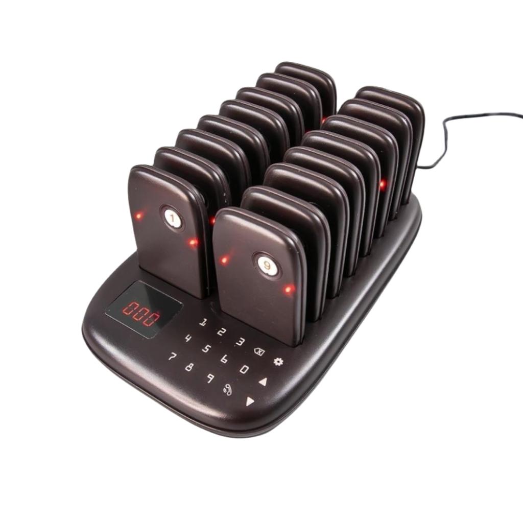 Wireless Guest Customer Service Calling System,Restaurant Pager System,Social Distancing Keeping 16 Pagers Buzzers