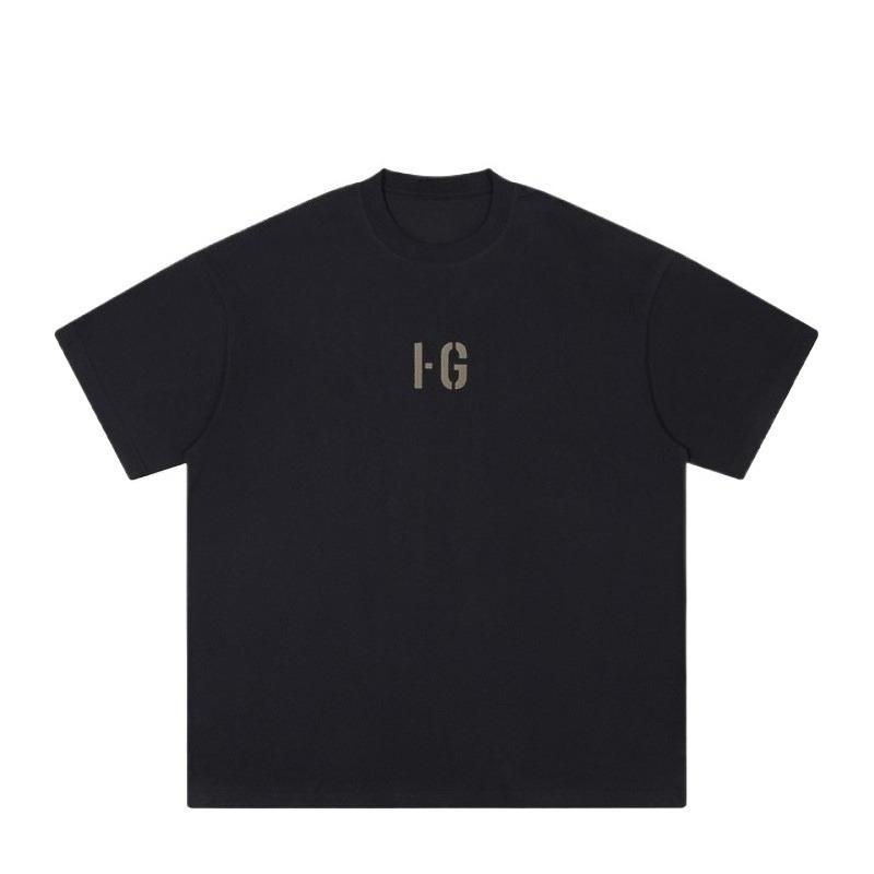 

Brand Wealthy FG Flocking Letter American Retro Women T-Shirt Loose Cotton Short Sleeve Heavyweight Casual Top Tee Men Tshirt S