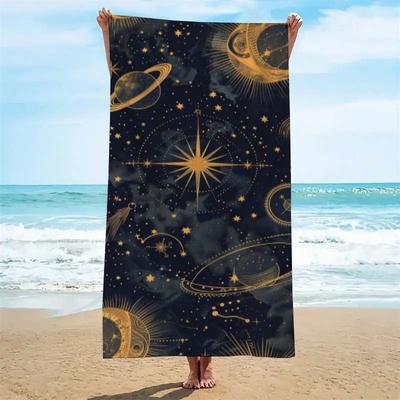 Universe Starry Sky Beach Towel Suitable for Pool,Bath Travel Thick Quick-Dry Soft Swimming Towel with Constellation,Thickened