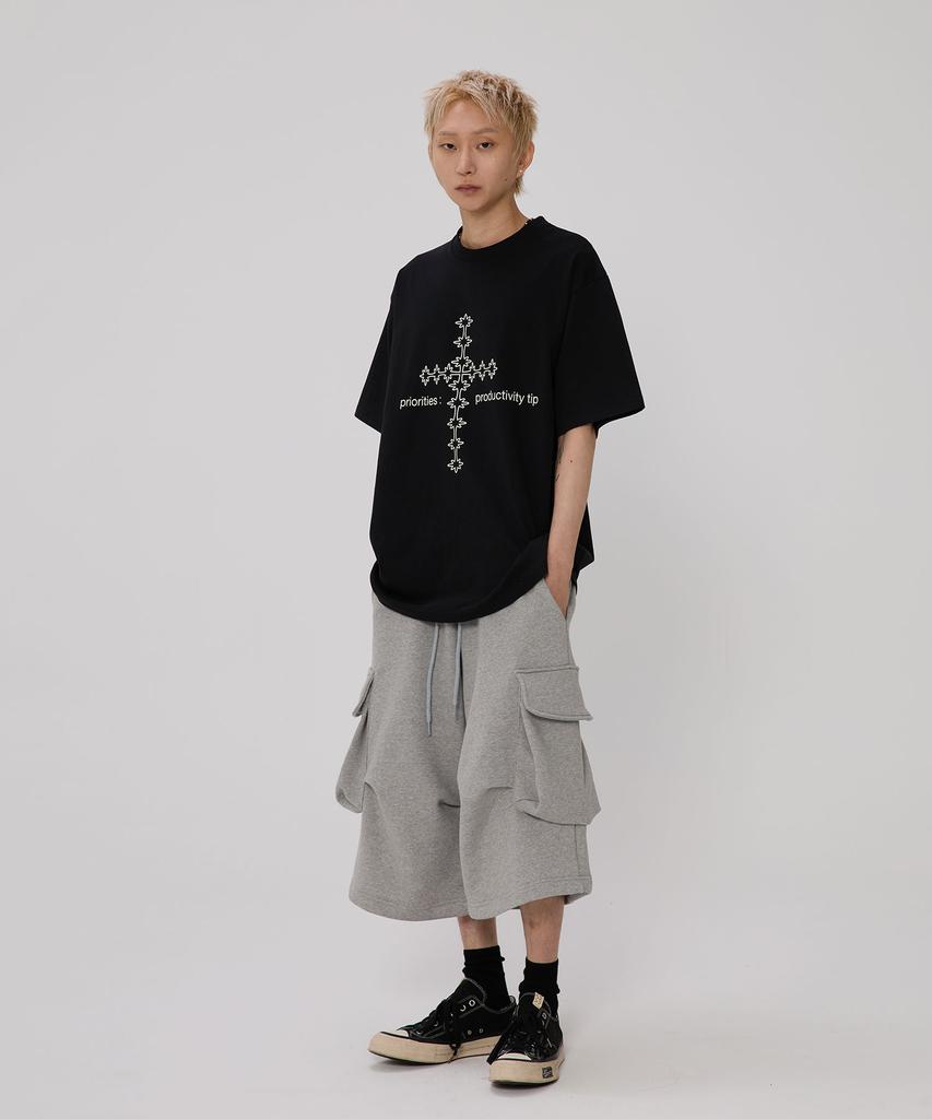 BOUNDARY Big Pocket Parachute Bermuda Shorts [Gray]