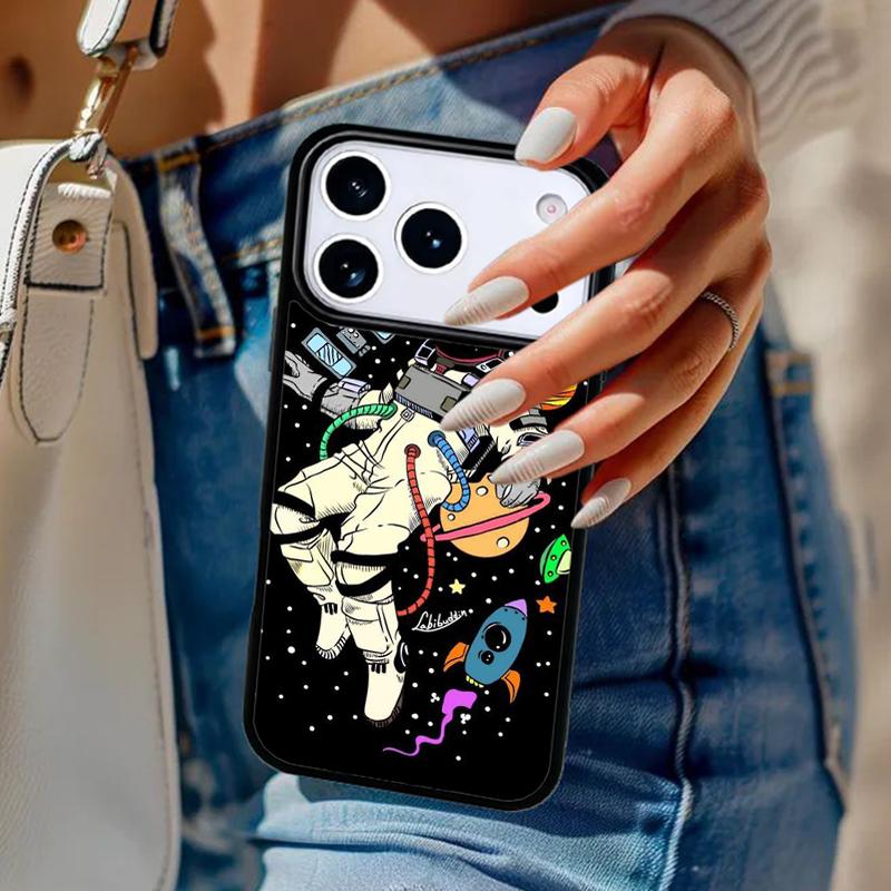 Rejoice Astronaut Phone Case For iPhone 17 Air 14 15 13 12 Max Cover For Apple 16e 11 Pro Max Plus Coque