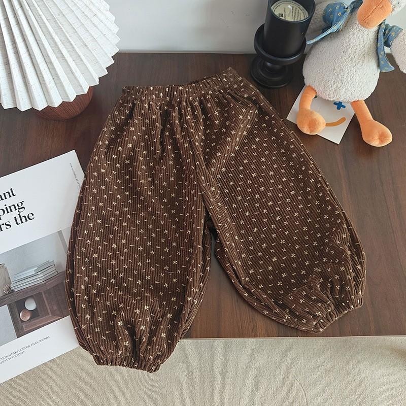 Kinder Frühling/Herbst Corduroy Lässige Jogginghosen Jungen & Mädchen Locker sitzende Haremshosen im Koreanischen Stil