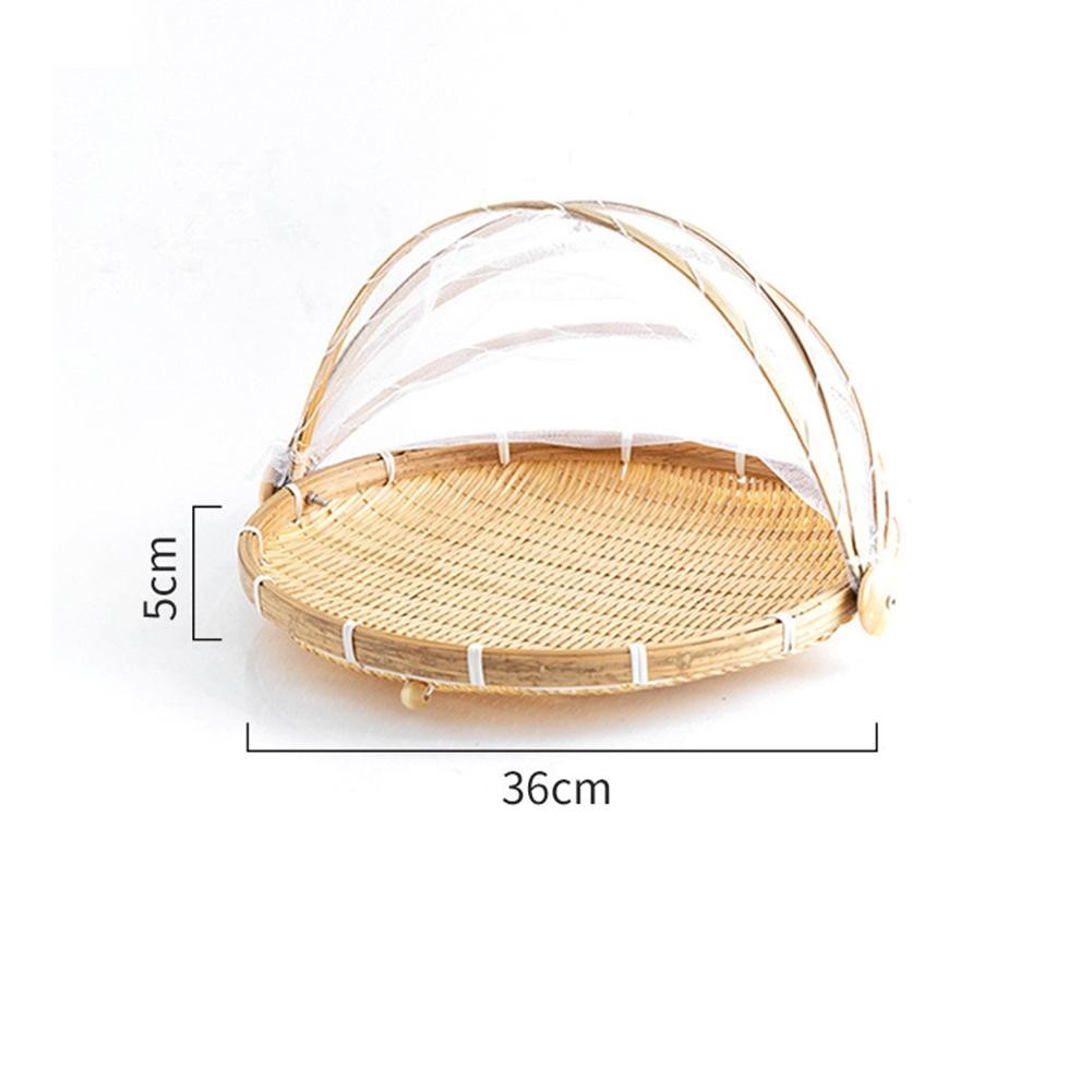 Woven Fruit Vegetable Basket with Anti-Mosquito Net Foldable Design