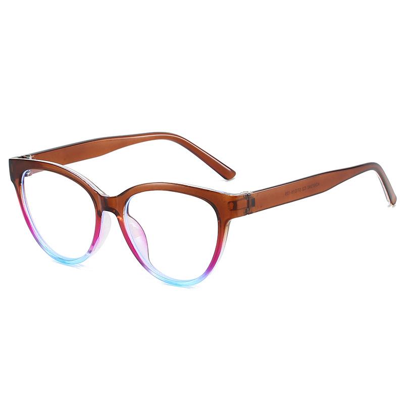 Triangular cat eye color matching flat mirror new glasses frame personalized ins concave shape European and American street shot glasses frame