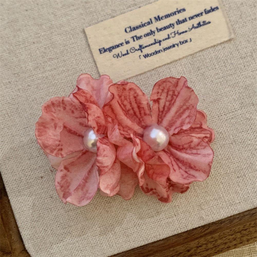 

Ретро-градиентная цветная заколка для волос, весна-лето, заколка для боковой челки, имитирующая цветок пиона, заколка для волос с когтями розовый