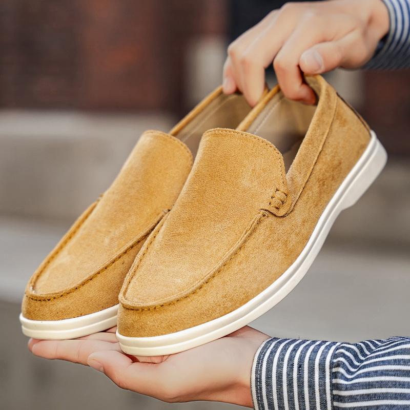 Men's Faux Suede Loafers Spring Autumn Office Outdoor Driving Casual Single Shoes Comfy Slip-on Walking Shoes Large Size 39-47