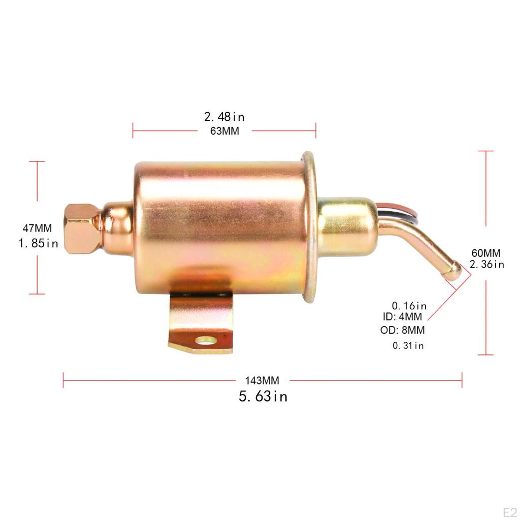12V Electric Fuel Pump Universal Easy to Install Professional Metal Accessory