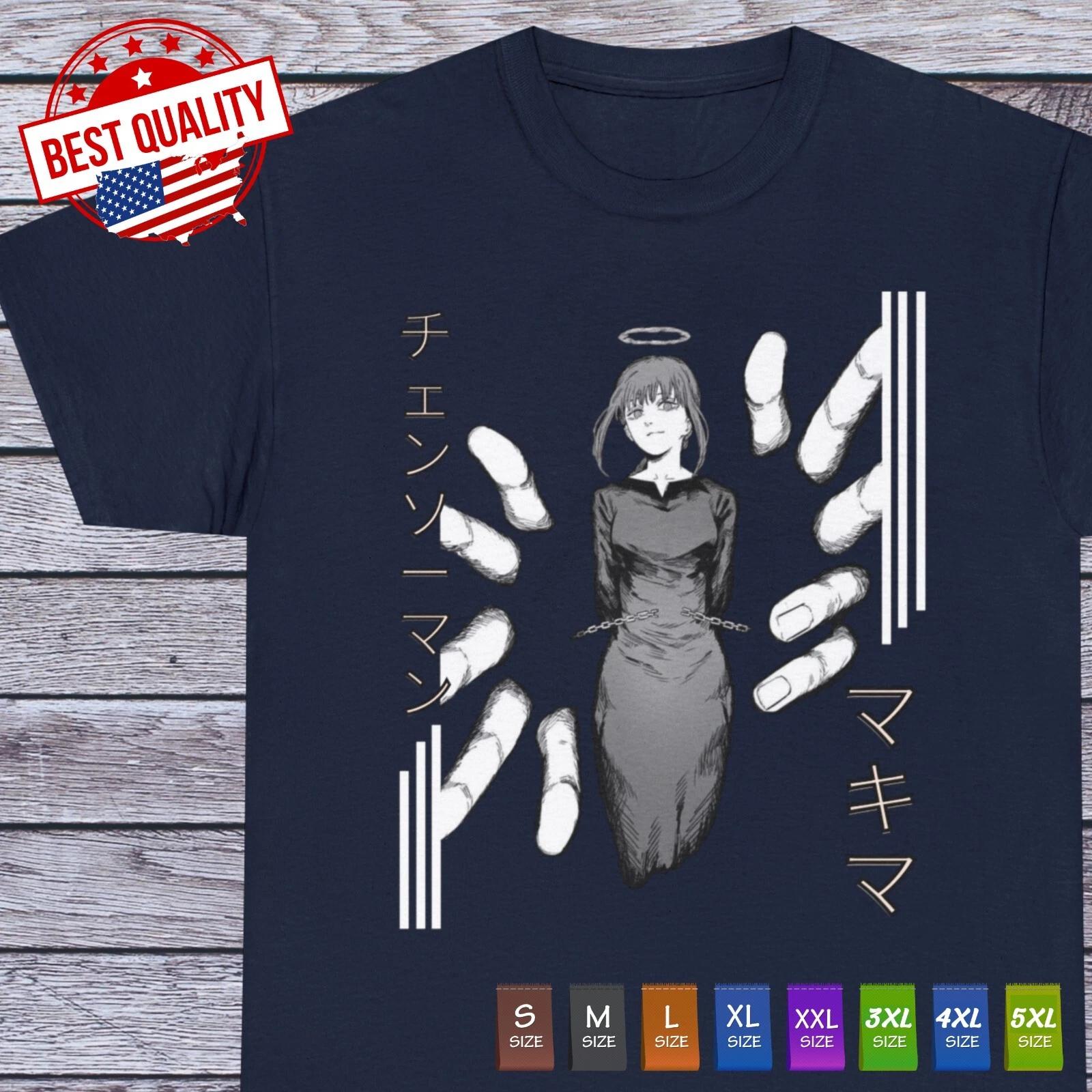 Makima Waifu T Shirt Chainsaw Man Manga Anime Tee Cosplay Japanese Denji Power XL