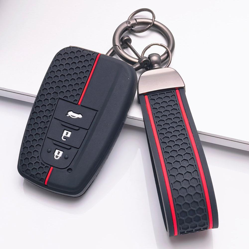 Coprichiave per Auto in Silicone con Portachiavi Coordinato è progettato esclusivamente per modelli Toyota, Adatto a modelli Toyota Camry Corolla RAV4 Prius