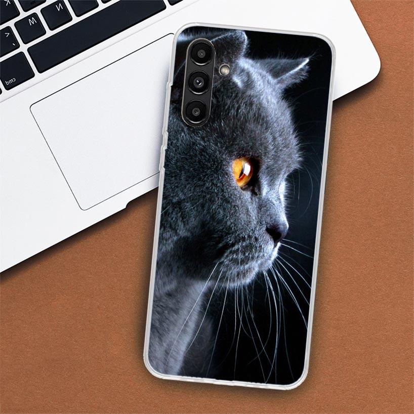 

Чехол для телефона с британским короткошерстным котом для Samsung Galaxy A55 A54 A53 A52 A15 A14 A13 A12 A35 A34 A33 A32 A25 A24 A23 A22 A04S A03S A0 Samsung A24
