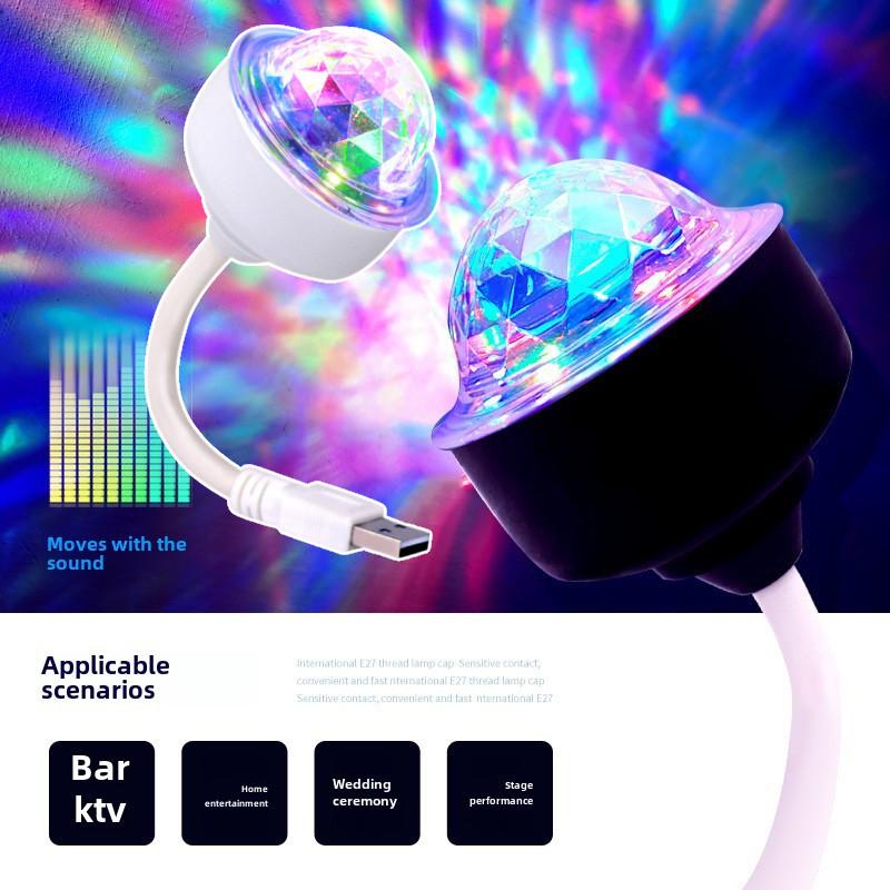 Mini Led Usb Disco Lighting Ball Dj Crystal Magic Light Voice Party Control