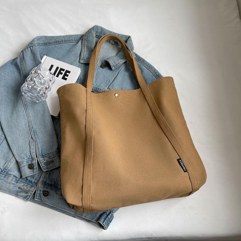 

Трендовая легкая холщовая сумка через плечо 2025 года для женщин – Универсальная и большая для студенток