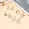 Elegant Gold Plated Metal Earring Unique and FashionableThin Hoop Earring with Unique Details Cute Bowknot Ear Rings
