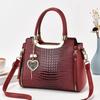 New Fashion Crocodile Pattern Women's Handbag Simple Elegant Personality Shoulder Crossbody Bag