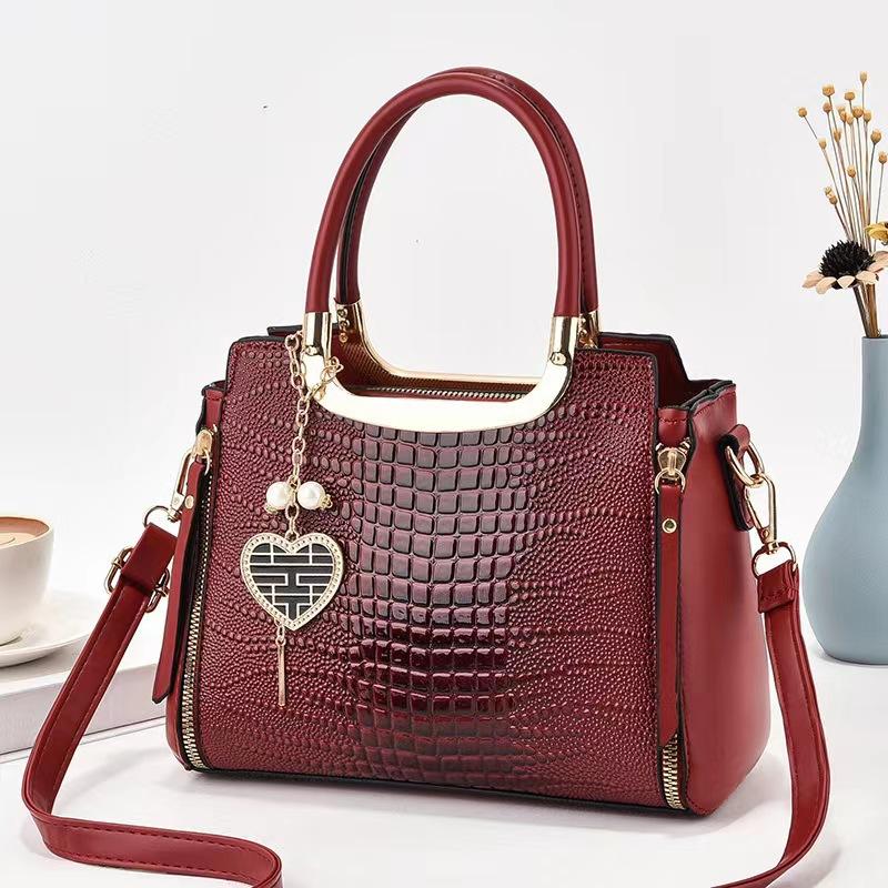 

New Fashion Crocodile Pattern Women s Handbag Simple Elegant Personality Shoulder Crossbody Bag кларет