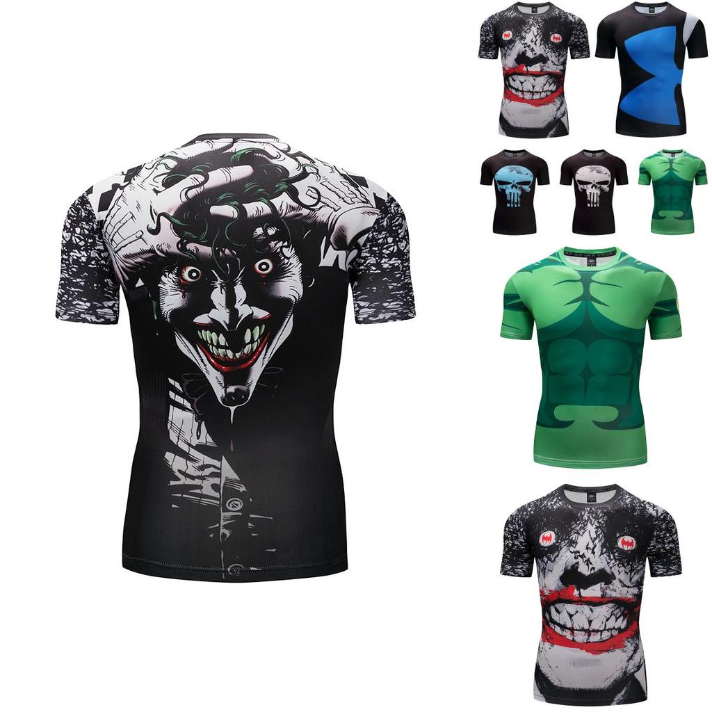 Costume Superhero Tshirt Short Sleeve Slim Fit Shirt Athletic Cycling Jersey