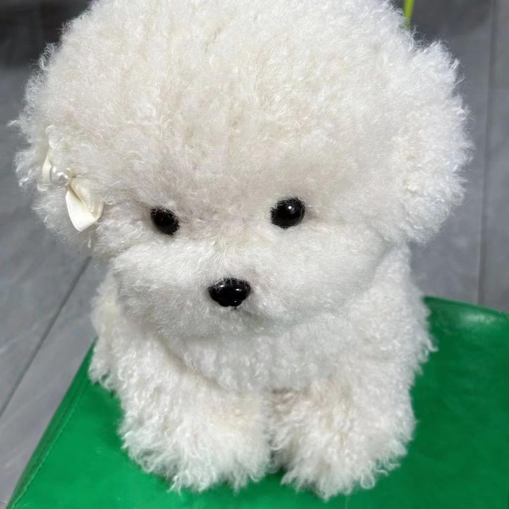 Cute Bichon Dog Plush Toys Simulation Curly Dog Kawaii Real Life Plush Stuffed Dolls Girl Kids Birthday Xmas Gift