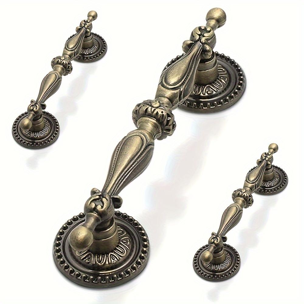 8 Stück Schrankgriffe, antike Messing-Schubladengriffe, Vintage-Stil, europäischer Stil, Vintage-Kommodengriffe, Küchenmöbelgriffe, Schlafzimmergriffe mit Schrauben