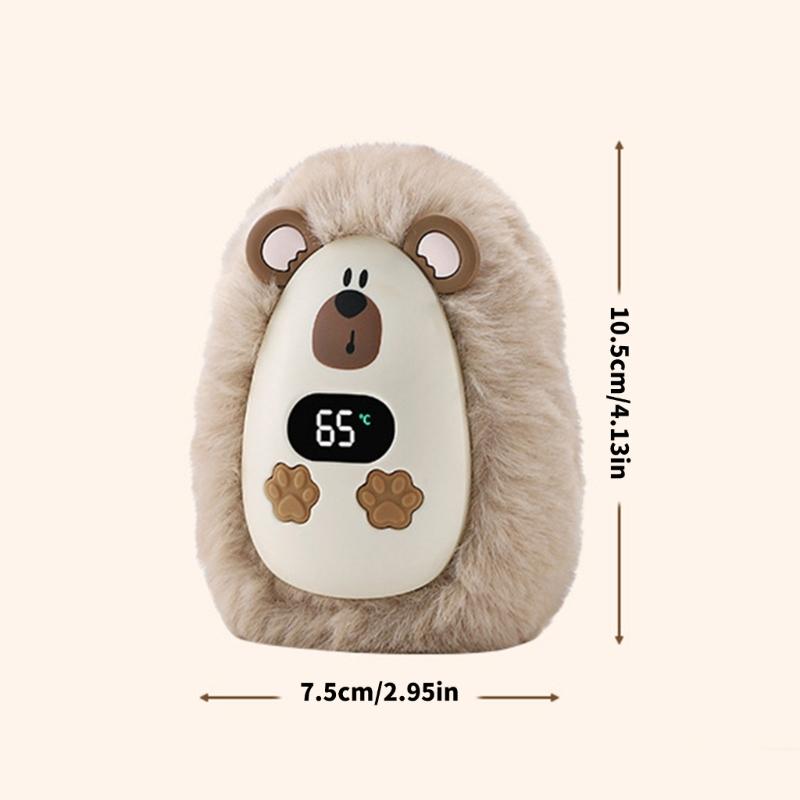Schnellheizender Cartoon Plüsch Elektrischer Handwärmer mit 3 Einstellbaren Temperaturen Digitalanzeige Winter Reise Essentiell