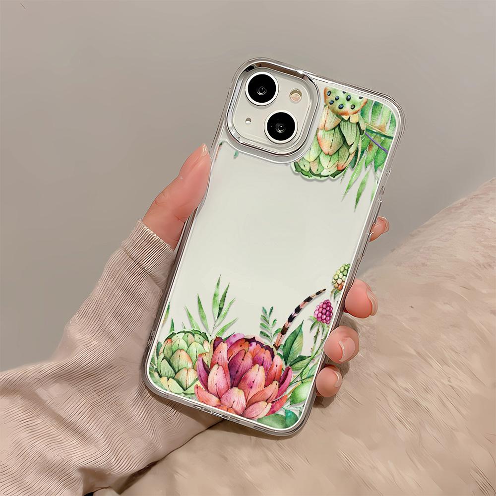 Colorful Large Flowers Soft TPU Case For IPhone 16 16E 15 14 Plus 13 12 11 Pro Max X XS XR 7 8 Plus Cover Case Funda Bumber
