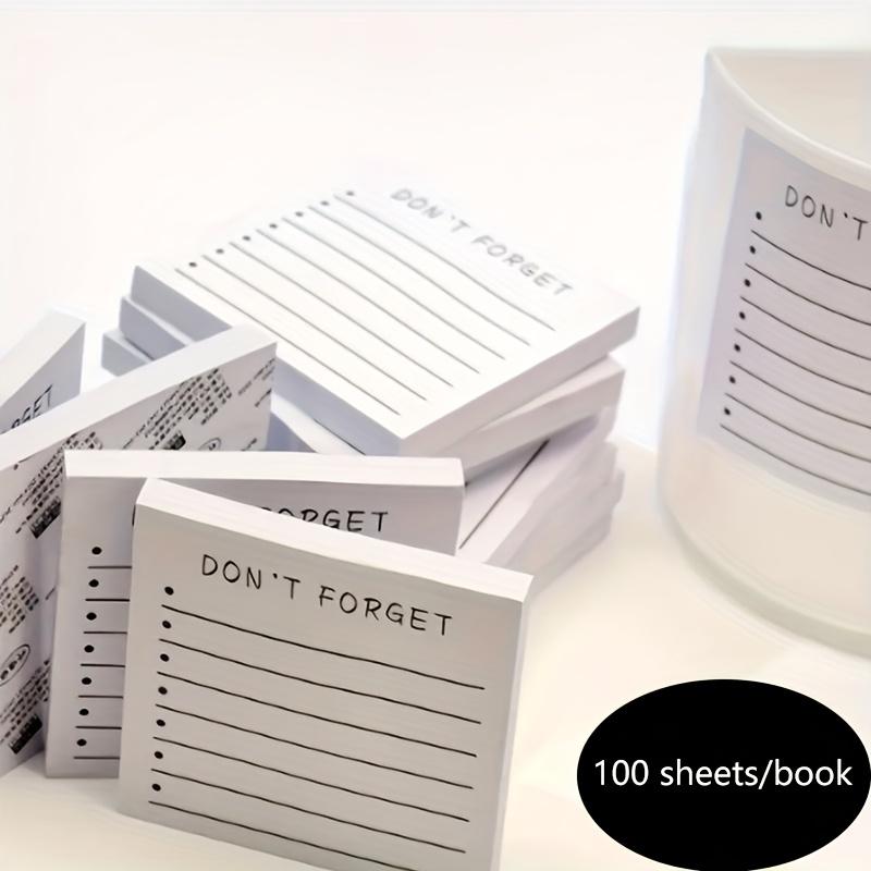 100 Feuilles Post-it Auto-adhésifs, Rappel Étude Mémo, Journal de Lecture Portable, Convient pour la Planification, l'Usage Domestique et de Bureau
