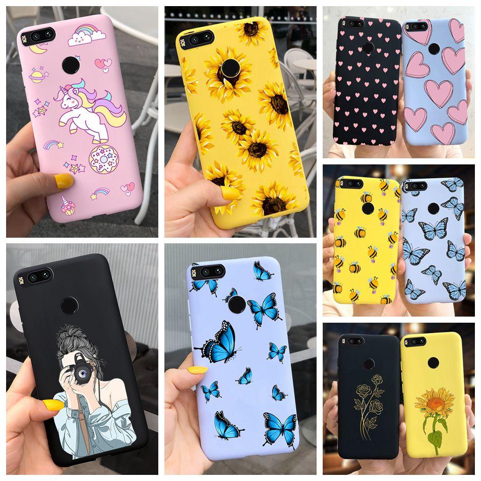For Xiaomi Mi A1 5X Case New Butterfly Sunflower Patterns Soft Protector Bumper Cover For Xiomi Mi A1 MiA1 Mi5X Phone Cases 5.5"