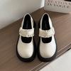 Yagley Japanese lace Mary Jane spring new versatile British style small leather shoes platform heightening loafers