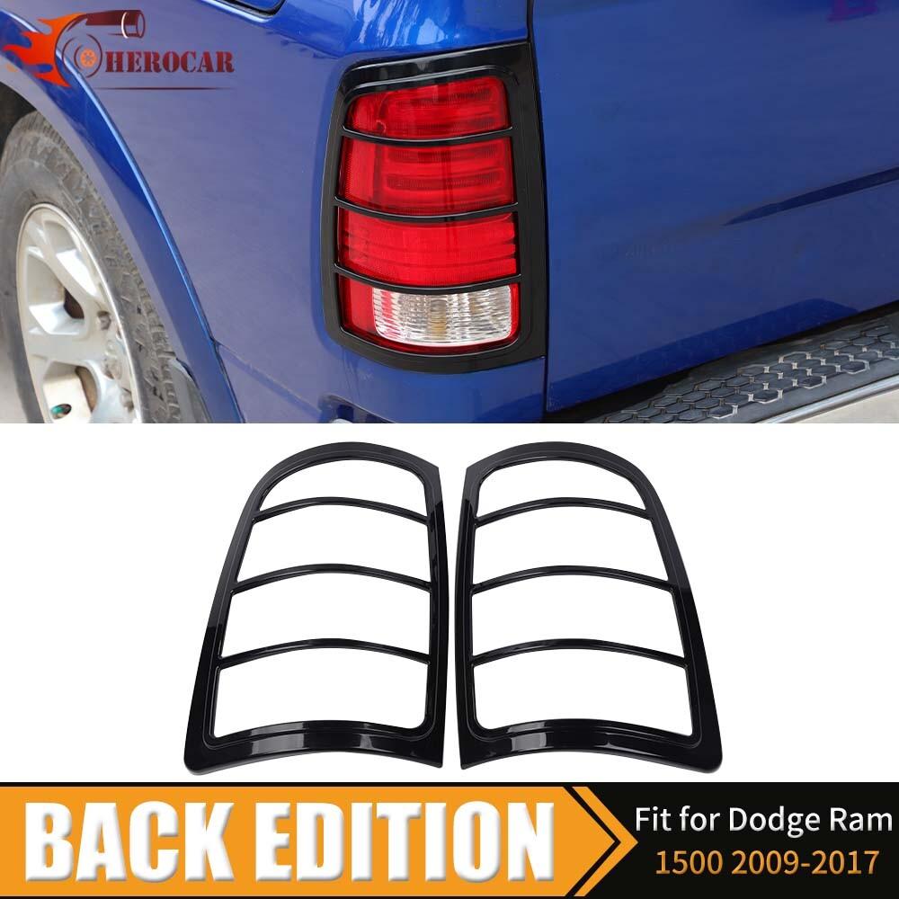 Gloss Black Tail Light Lamp Cover Taillight Protector Trim for 2009-18 Dodge Ram