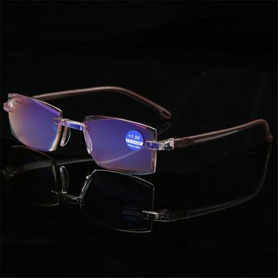UNISEX +1 +1.5 +2 +2.5 +3 +3.5 +4 Vintage Mode Herren Damen Lesebrillen Rechteckig Blaulichtfilter Randlose Brille Accessoires