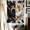 Black&White Swan Wall Tapestry Aesthetic Wall Hanging Printed Fabric Blanket Decorative Tapestries for Bedroom Living Room Home Decor