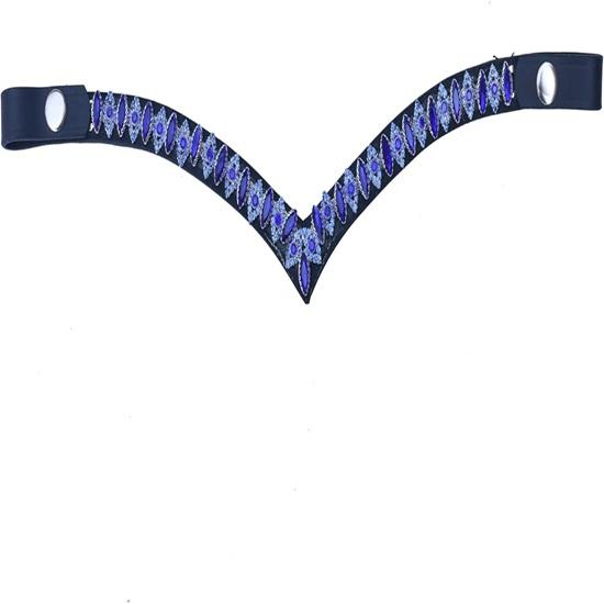 

Stylish Blue V-Shaped Horse Bridle Snap browband Made from Durable Leather. Extra Large (45 cm) чёрный